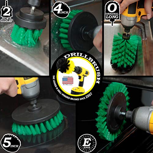 Rotating Nylon Spin Scrubber - Grout and Oven Cleaner Brush Set - Kitchen Cleaning Supplies - Gap Cleaning Brush Kit- Stainless Steel Appliances - Washing Machine, Microwave, Air Fryer & Wall Cleaner - color: Green