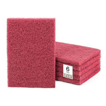 4" x 6" Scuff Pad Maroon 6 Pack - Scuffing, Scouring, Sanding, Paint Primer Prep Adhesion Scratch - Surface Preparation Automotive Car Auto Body Woodworking 7447 - color: Maroon, size: 6 pcs (4" x 6")