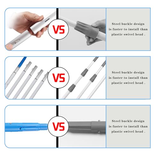 Water Fed Pole Kit Adjustable Solar Panel Cleaning Kit Cleaner Tool for Window Glass Roof Outdoor Glass Brush Window Washing Equipment (26FT) - size: 26FT