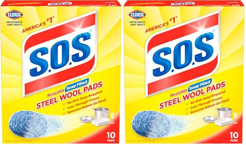 S.O.S-10002, Steel Wool Soap Pads, 10 Ct (Pack of 2) - size: 10 Count (Pack of 2)