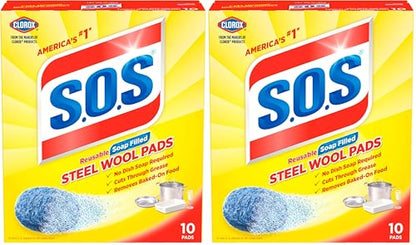 S.O.S-10002, Steel Wool Soap Pads, 10 Ct (Pack of 2) - size: 10 Count (Pack of 2)