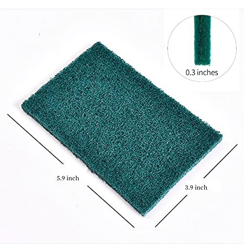 Heavy Duty Scour Pads Sponge Dish Scrubber Non-Scratch Green Reusable Household Scrub Pads for Kitchen and Dish Cleaning Tool (12Pcs) - style: 12Pcs