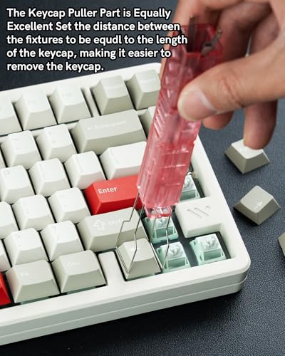 Keymatic 2-in-1 Switch Puller and Keycap Puller for Mechanical Keyboard, Key Switch with 4-Claw Grip, One-Press Eject Design for Fast & Stable Removal,Pink - color: Pink