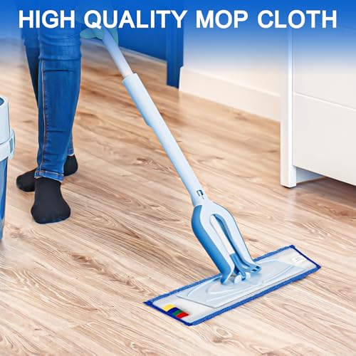 15 Pack Replacement Microfiber Mop Pad – Universal 17-18" Heavy Duty Reusable Refill – Thick Commercial Cleaning Pad for Wet & Dry Use - 18in Flat Mop Head (Trapezoid) - size: 15 Pack - 18in Flat Mop Head (Trapezoid)