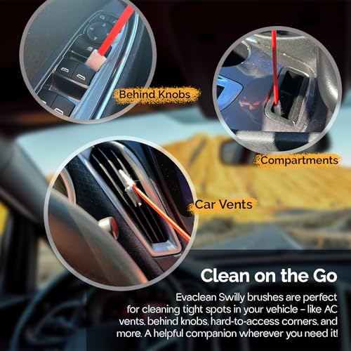 Evaclean Swilly Original Disposable Crevice Brushes - 100 Pack - Versatile Cleaning Tool for Tight Spaces, Window Tracks, Keyboards, Car Vents, and Household Use (Blue) - color: Blue