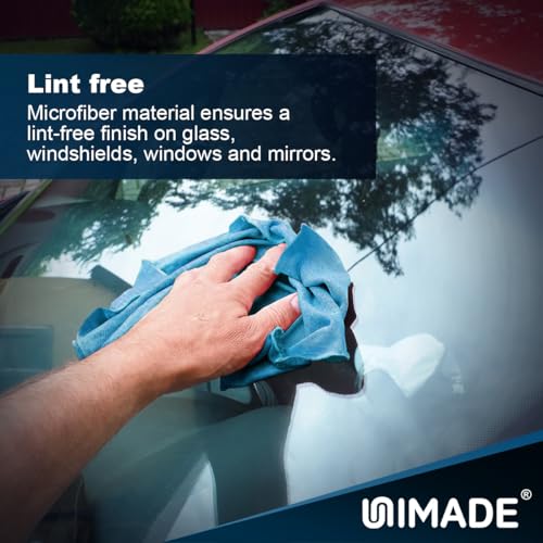 UNIMADE Shop Towels, 100 Sheets Microfiber Cleaning Cloth Commercial Grade Washcloths Lint-Free Bulk Shops Rags for Cars Mechanic Restaurant Garage Housekeeping, 11"x 9", Blue - color: Blue