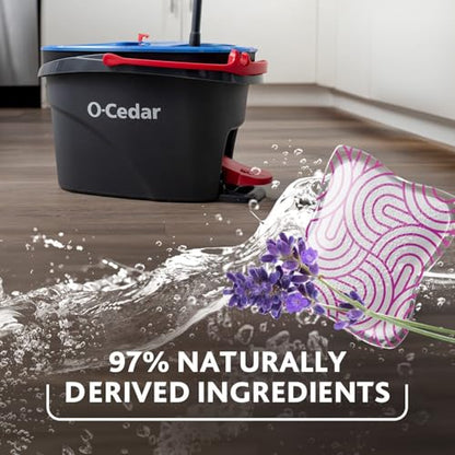 O-Cedar EasyWring RinseClean Microfiber Spin Mop & Bucket Floor Cleaning System with Lavender Pac (Variety Pack) - size: RinseClean + Lavender PACS