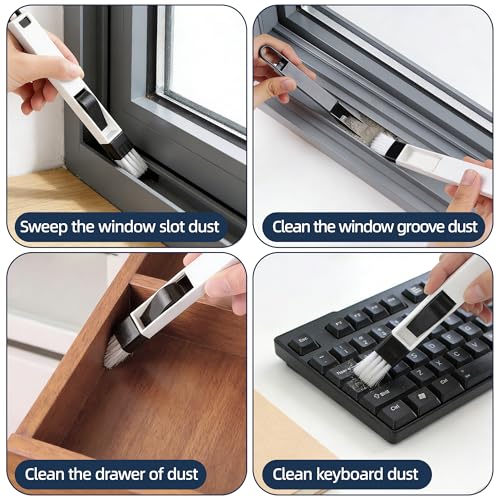 12-51’’ Telescopic Window Squeegee for High Windows, 2-in-1 Window Cleaning Kit with Extra Silicone Blade & Hook, Professional Squeegee for Shower Glass Doors (Window Squeegee Set)