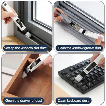 12-51’’ Telescopic Window Squeegee for High Windows, 2-in-1 Window Cleaning Kit with Extra Silicone Blade & Hook, Professional Squeegee for Shower Glass Doors (Window Squeegee Set)