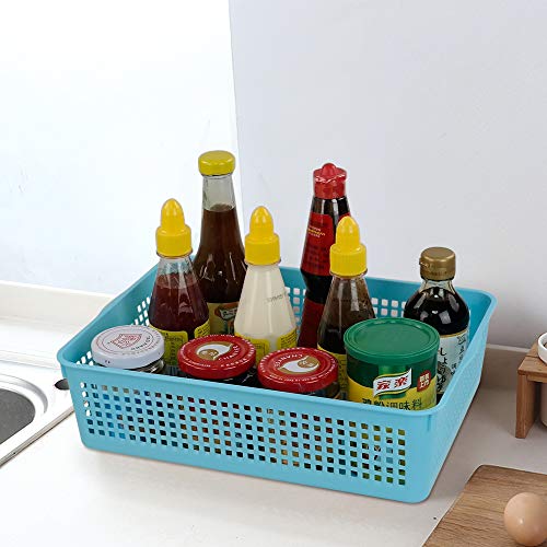 Plastic Storage Baskets Tray, Plastic Classroom Basket Rectangle, 6 Pack