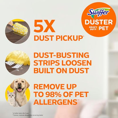 Swiffer Pet Heavy Duty Dusters Refills, Multisurface 360 Dusters with Febreze Odor Defense, 11 Count - size: 11 Count (Pack of 1)
