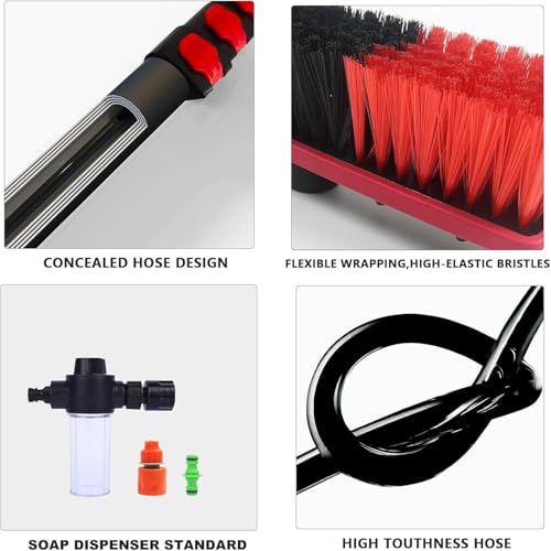 Window Cleaning Poles, Water Fed Pole Kit, Water Fed Brush W/Squeegee Water Fed Pole Kit for Solar Panel Cleaner(6M/19FT)