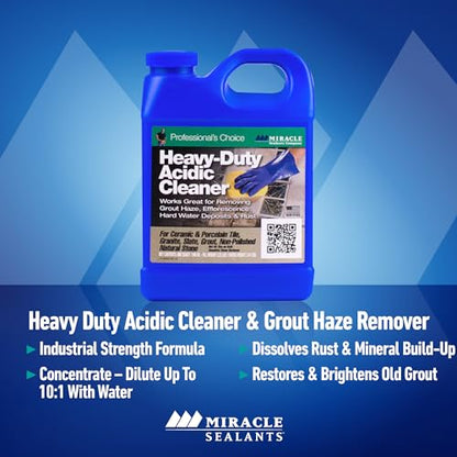 Miracle Sealants Heavy-Duty Acidic Cleaner for Tile & Stone, Grout Haze, Rust Stain & Efflorescence Remover, Quart, 6 Pack - size: Quart (Pack of 6)