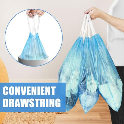 4 Gallon Trash Bags Drawstring 100 Count, JUKFITA Strong Small Garbage Bags, Unscented Trash Can Liners for Bathroom Restroom Office Kitchen, Blue - color: Blue, size: 100 Count (Pack of 1)