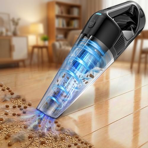 15-Min Fast Cleaning 120㎡ Room Handheld Vacuum Cordless - 26000Pa Strong Suction with Brushless Motor 18-36 Min Runtime Portable Vacuum - 1000mL Dust Cup One-Touch Emptying - Ease Use for Debris Hair