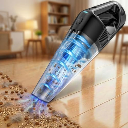 15-Min Fast Cleaning 120㎡ Room Handheld Vacuum Cordless - 26000Pa Strong Suction with Brushless Motor 18-36 Min Runtime Portable Vacuum - 1000mL Dust Cup One-Touch Emptying - Ease Use for Debris Hair