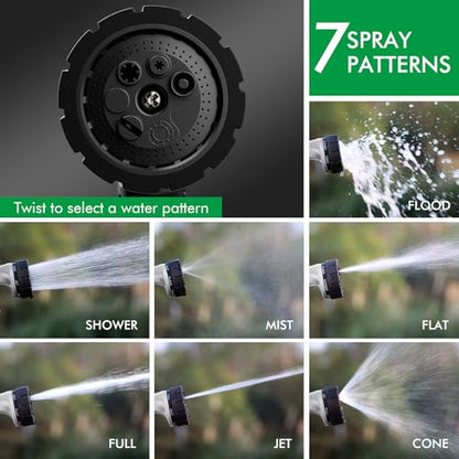 RESTMO Heavy Duty Hose Nozzle, Metal Garden Water Hose Sprayer with 7 Watering Patterns, Thumb Control, On Off Valve, High Pressure Nozzle Sprayer for Watering Plants, Car and Pet Washing, Silver - color: Silver