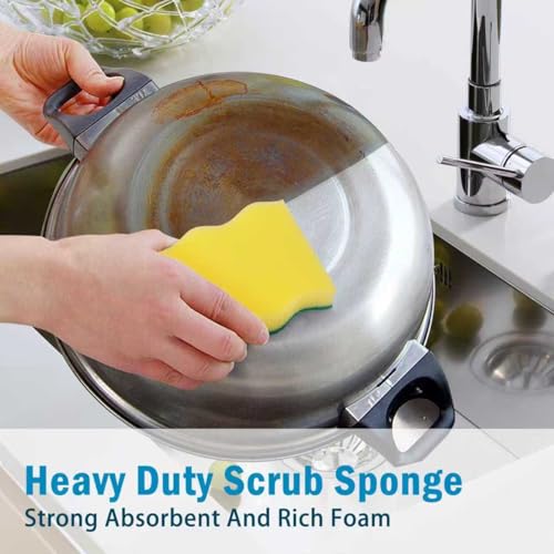 AIDEA Sponges Kitchen, 50 Pack Heavy Duty Dish Sponge, Cleaning Dish Scrubber Sponge for Home and Kitchen, Stink-Free Cleaning Supplies for Pots, Pans - style: Wave Shape