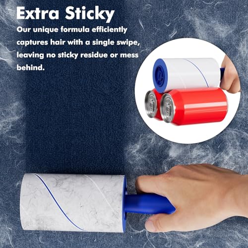 1200 Sheets Lint Roller with 6 Upgraded Handles (6 Rollers + 6 Refill), Mage Value Set Sticky Lint Rollers for Pet Hair, Portable Pet Hair Remover for Clothes, Furniture, Carpet, Dog and Cat - size: 6 Handles + 6 Refills + 1200 Sheets
