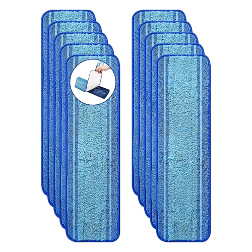 10-Pack Microfiber Mop Pads for Bona Mop- Washable Reusable Refills for Hardwood, Tile & Multi-Surface Floors | Pet Hair & Stain Remover - size: 10 PCS