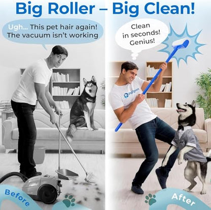 PetLovers Large Lint Roller with 3 Refills – 400 Total Sheets for Tackling Pet Hair, Extra Large Floor and Carpet Roller for Homes with Pets, Perfect for Floors, Furniture, and Loving Pet Owners - size: 4 Pack Floor Lint Roller