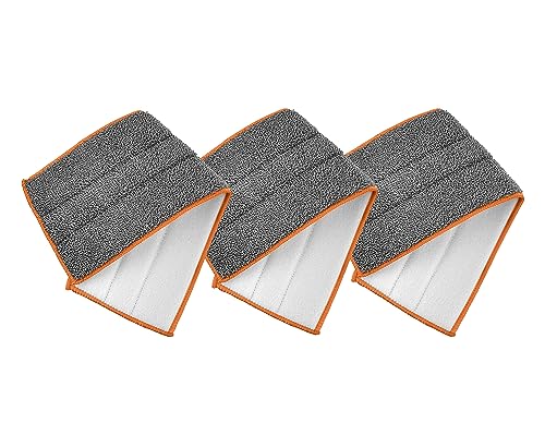 Superio Microfiber Mop Pads Refill, Replacement Head with Velcro, 16 Inch for Flat, Spray Mop Set - 3 Pack - Grey - size: 3 Mopping pads