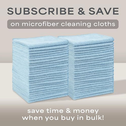S&T INC. Microfiber Cleaning Cloth, Bulk Microfiber Towel for Home, Reusable and Lint Free Cloth Towels for Car, Light Blue, 11.5 Inch x 11.5 Inch, 100 Pack - size: 100 Pack