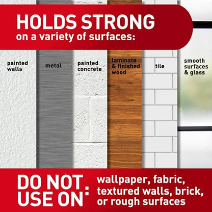 Command Indoor Large Replacement Strips, Holds up to 5 lb, 40 Adhesive Strips – Damage-Free Wall Hanging Refill, Re-Hang Large Hooks for Home Décor and Wall Décor - size: 40 Strips