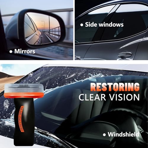 KEHOO 2026 New Handheld Glass Oil-Film Remover, Glass Oil Film Remover for Car, Glass Emulsion Cleaner Cleaning Board, Automotive Oil Film Cleaning Brush for Car Windows