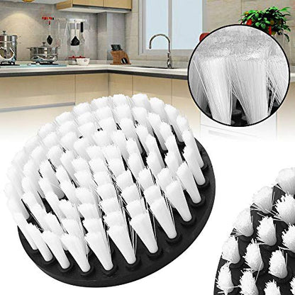 Wixine 1Pcs 5" White Drill Brush Attachment for Cleaning Carpet Leather and Upholstery Kit