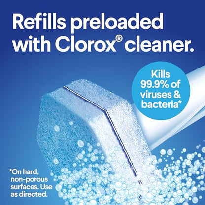 CLOROX ToiletWand Disposable Toilet Cleaning System, Spring Cleaning Essential, ToiletWand, Storage Caddy, and 16 Disinfecting-ToiletWand Scrubbing Pad Refills (Pack of 6) - size: 16 Count (Pack of 6)