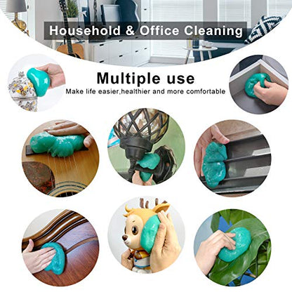 ASFSKY Car Cleaning Gel for Car Detailing Car Cleaning Gel Putty Reusable Keyboard Cleaner Gel Car Putty for Cleaning Dust Universal Cleaning Gel 5 Pack(Green) - color: Green 5 pack