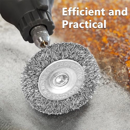 10PCS Wire Wheel Brush for Drill, High Carbon Steel Wire Brush with 1/4" Hex Shank, Skilled in Handling Metal & Nonmetal Surfaces - style: wheel brush