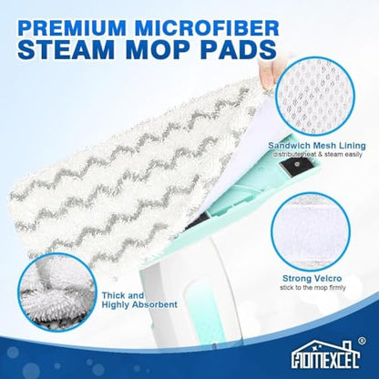 HOMEXCEL Steam Mop Replacement Pads for Shark Steam Mops S1000/S1000A/S1000C/S1000WM/and S1001C-Reusable Microfiber Steamer Scrub Mop Pads for All Hard Floors-4 Pack