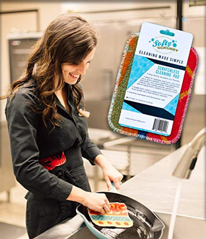 Scratchless Cleaning Pad (2 Pack) for Cleaning Kitchen, Bathroom and Household | Great for Non-Stick Cookware | Reusable | Long-Lasting | Environmentally Friendly