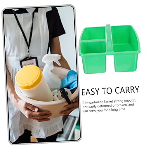 SOLUSTRE Desktop Storage Basket Cleaning Supplies Organizer Tool Large Cleaning Pantry Baskets Kitchen Organizers and Storage Bathroom Organiser Storage Baskets Storage Bins Green Plastic
