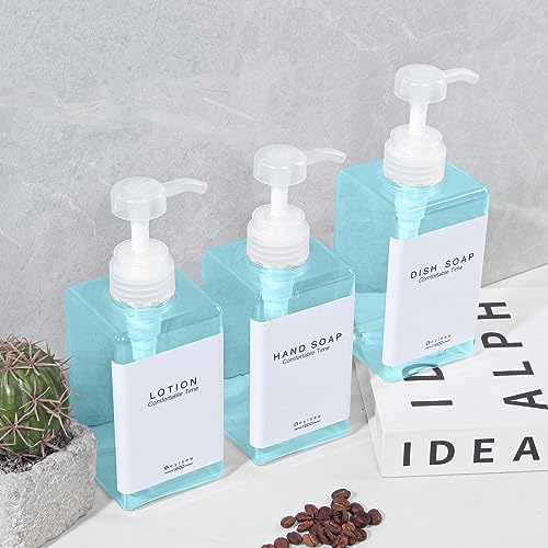 Refillable Shampoo and Conditioner Bottles for Shower Wall,Shampoo and Conditioner Dispenser with Pump No Drill (3 Bottles-Teal) - color: 3 Bottles-teal
