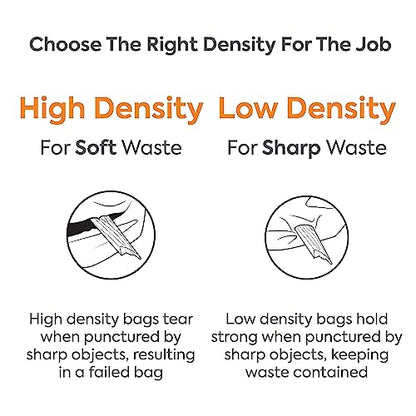 40-45 Gallon Trash Bag, 40" x 48", High Density, 22 mic, Black, 150 Bags/Box