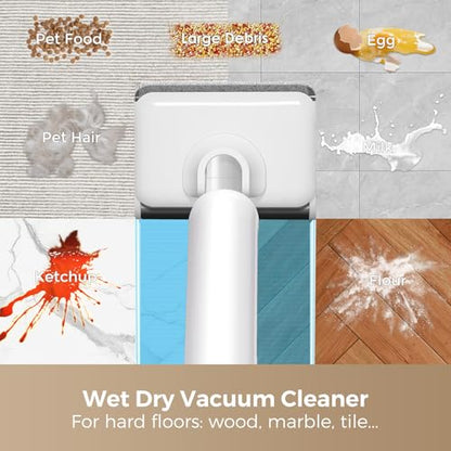 Wet Dry Vacuum Mop - Self-Cleaning Floor Washer with 180°Lie-Flat & 0 Hair Tangle, Self-Propelled Edge Cleaning, 60Min Runtime, Designed for Pet Hair, Kids' Spills & Daily Household Cleaning - size: HCLA3Air