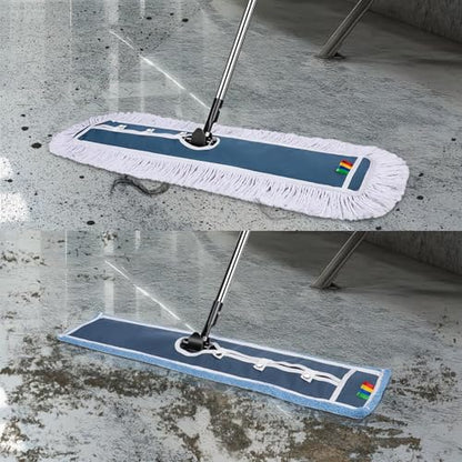MASTERTOP 93cm Microfibre Mop Heads Replacement for Industrial Mop, Cleaning Heads for Hardwood, Tile, Laminate, Garage, School, Mall, Suit for B0CQ7MQJ65 B0DPM7JNBL B0FBF93RXT - color: Blue(microfiber Mop Pads）