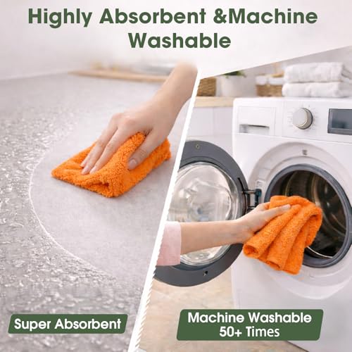 Microfiber Cleaning Cloth Roll–100 Pack, Tear Away Microfiber Towels, Reusable, Washable, Scratch-Free, Kitchen Towels for Car, Home, Kitchen, Glass, Dishes(Honey Orange) - color: Honey Orange