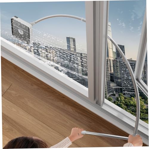 Outside Window Cleaner Tool, 51 Inch Telescopic Dual-Sided Window Squeegee Professional with Extension Pole for High Rise and Apartment Glass Cleaning