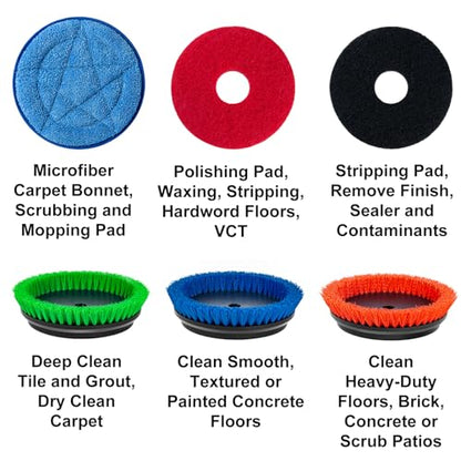 HHQ Commercial Microfiber Carpet Bonnet, Mopping and Buffing Pad, for Replacement of Oreck Orbiter Pads 437053, 2 Pack