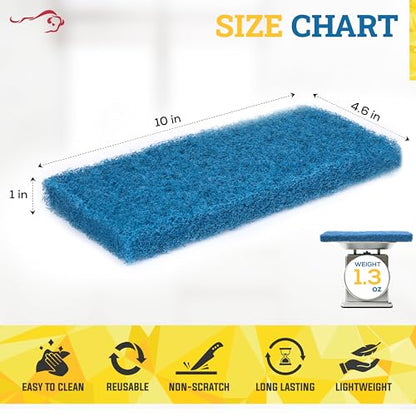 KLEEN HANDLER Medium Cleaning Pad | Medium Duty Scrub, Eco-Friendly, General Cleaning - color: Blue, size: Pack of 5