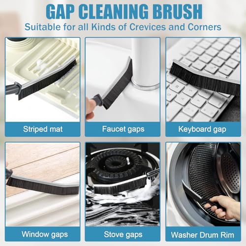 5Pcs Crevice Cleaning Brush, Multifunctional Hard Bristle Brush for Narrow Spaces, Cleaning Tool for Toilet, Faucets, Grout