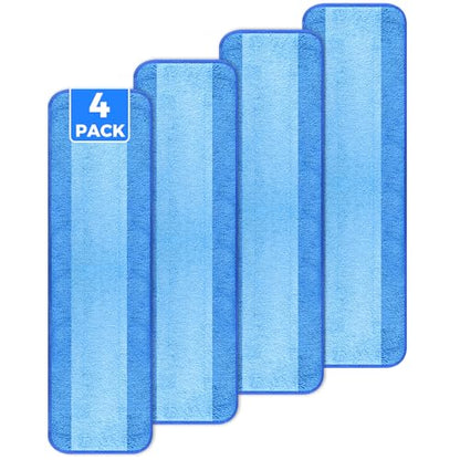 wlich 4-Pack Microfiber Cleaning Pads, 18-Inch Microfiber Mop Pads Compatible with Bona Mop, Washable and Reusable Mop Pad Refills for Hardwood Tile Laminate Floors - size: 4PCS