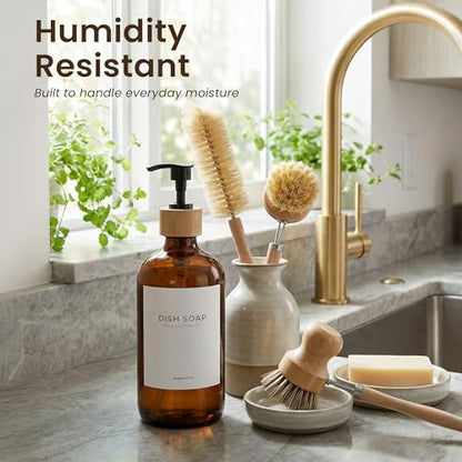 MaisoNovo Glass Hand Soap Dispenser | Dish Soap Dispenser for Kitchen | 16.9oz Amber Bottles with Black Bamboo Pump | Bathroom Lotion Dispenser - color: Single Amber Bottle/Black Bamboo Pump