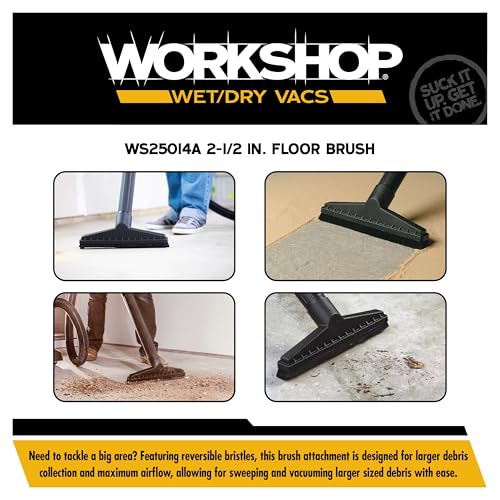 WORKSHOP Wet/Dry Vacs WS25014A 2-1/2-in. Floor Brush Vacuum Attachment - size: 2-1/2"