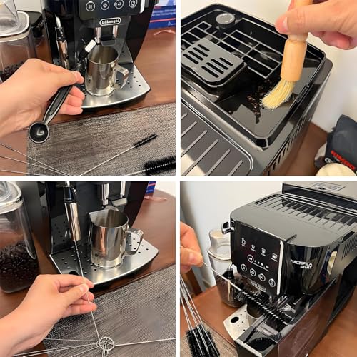 Espresso Machine Cleaning Brush - 15 PCS Long Handle Straw & Bottle Brush Kit, Flexible Scrubber for Coffee Pots, Mugs, Cups, Water Bottles, Glassware & Bent Pipes