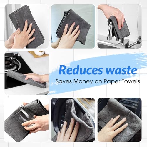 Multifunctional Magic Cloth, Reusable Thickened Magical Cleaning Cloth, Streak Free Magical Microfiber Cleaning Cloth, Suitable for Glass,Window, Kitchen, Cars (15PC) - color: 15pc